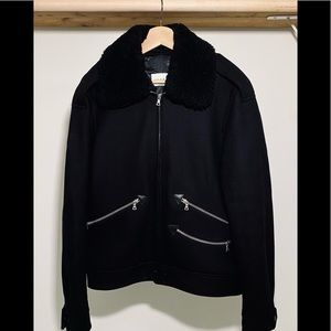 Aviator jacket with sheepskin collar size L